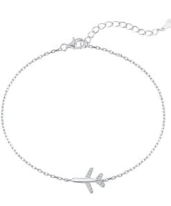 Silver Airplane Anklet-Bracelet