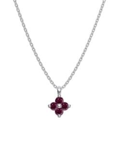 Silver Red Rose Necklace