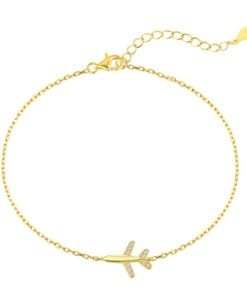 Gold Airplane Anklet-Bracelet