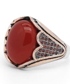 Silver Red Eye Ring