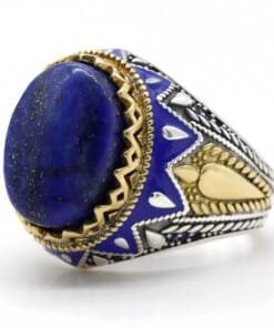Silver Blue Night Sky Ring