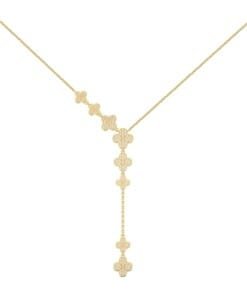 Gold Long Leafs Necklace