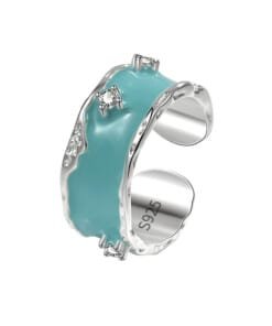 Silver Baby Blue ring