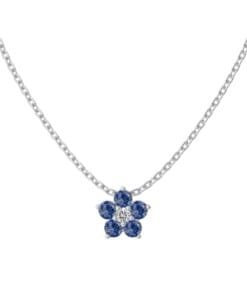 Large Blue Rose Neckace