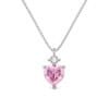 Silver Large Pink Heart Necklace