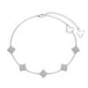 Five Silver Flowers Anklet-Bracelet