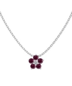 Large Dark Red Rose Necklace
