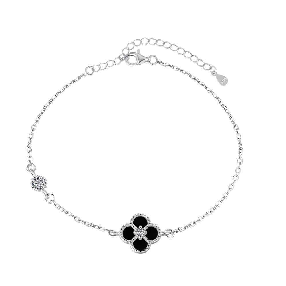 One Black Flower Anklet-Bracelet