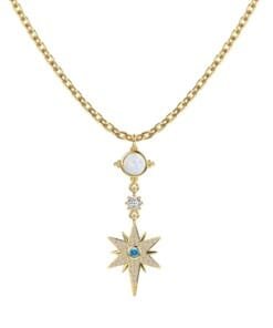 Gold Shell Blue Necklace