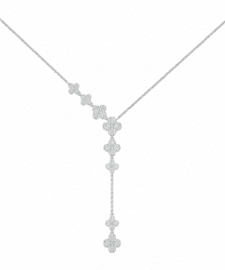 Silver Long Leafs Necklace