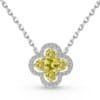 Silver Yellow Shine Leaf Necklace