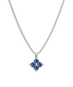 Silver Blue Rose Necklace