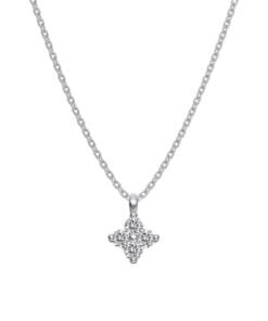 Silver White Rose Necklace