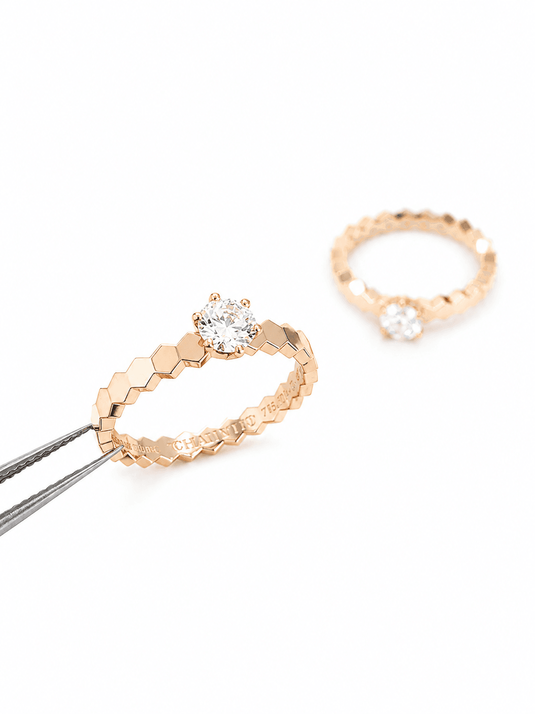 Xchaumet Rose Gold Large Dimond Ring