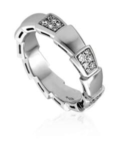 Silver Diamond Viper Ring